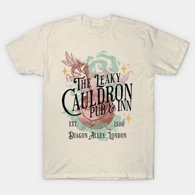 The Leaky Cauldron Pub and Inn Magical Drinks Design T-Shirt by Joaddo